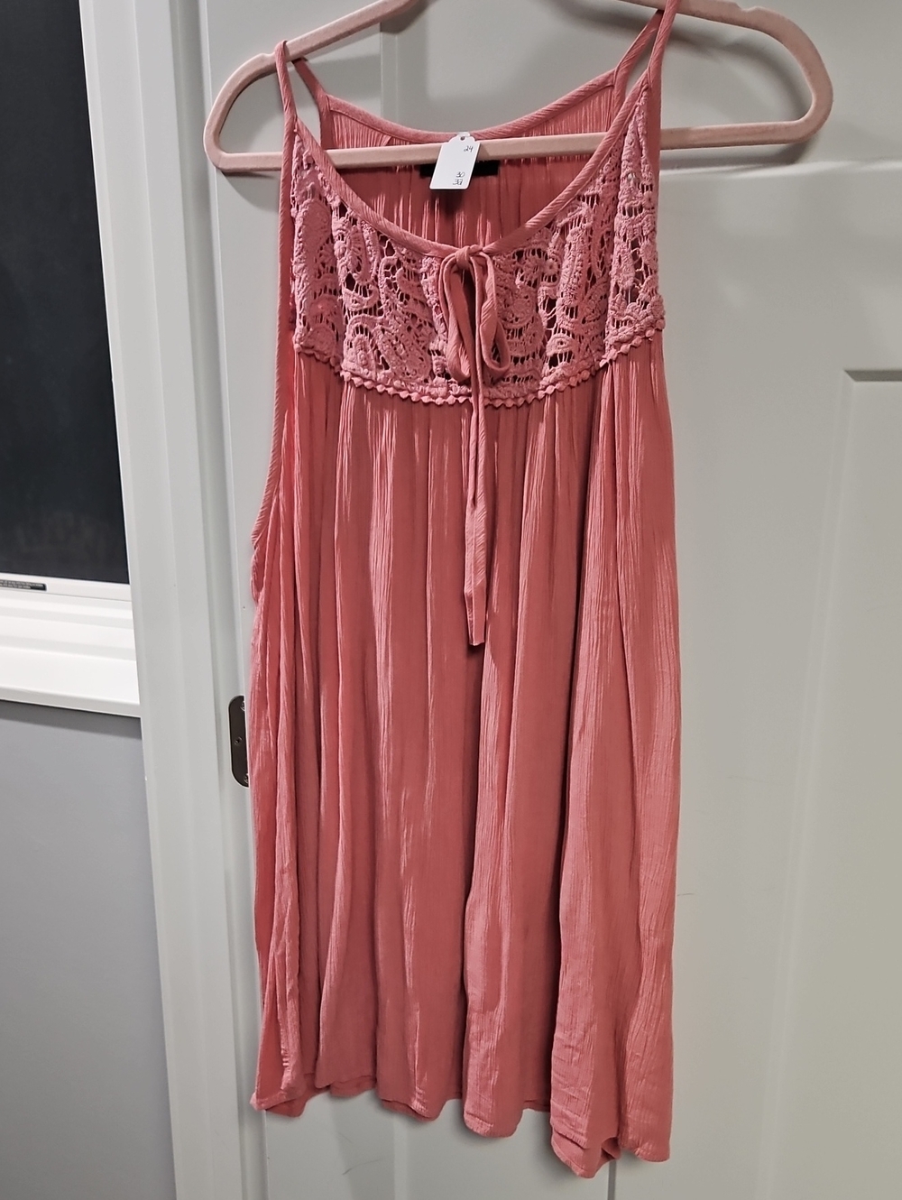 Lane Bryant Rose Crochet Yoke Spaghetti Strap Tunic